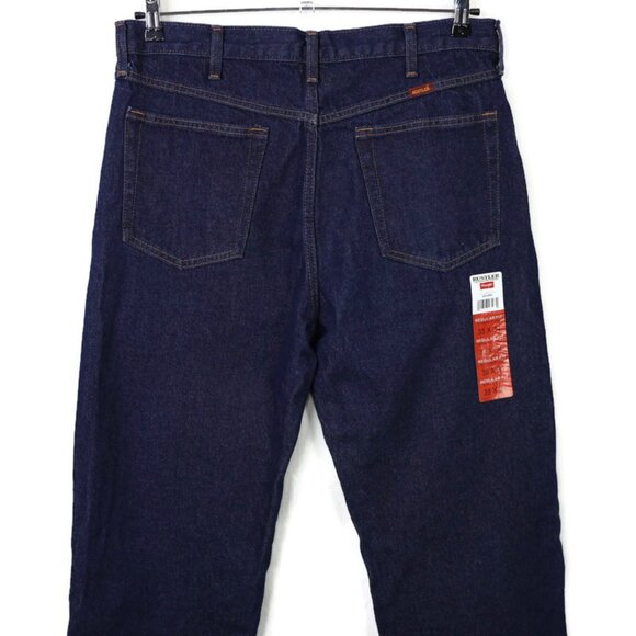 Rustler Wrangler Straight Leg Jeans Mens Size 35 x 34 Regular Fit Dark 87619PW - Picture 6 of 7